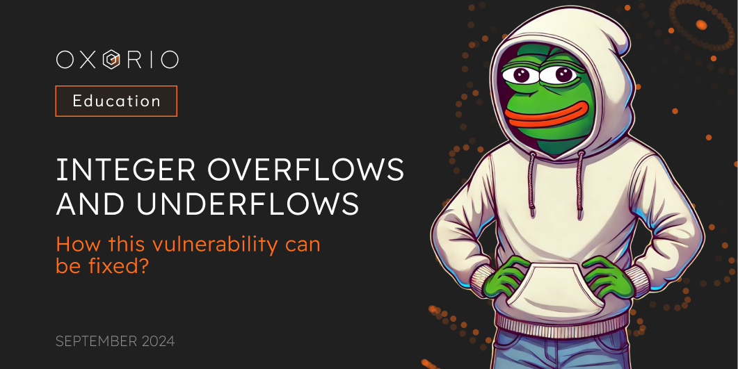 Learn about the risks of integer overflows and underflows in Solidity smart contracts. Discover how to mitigate these vulnerabilities using SafeMath and Solidity's built-in checks to enhance your blockchain project's security with OXORIO.